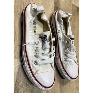Converse All Star Flats White Shoes Elastic Back Lace Up Sneakers Womens 7